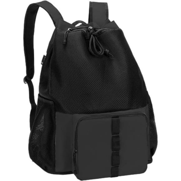 Bags Mesh Beach Bag Backpack With Zipper Bottom Black Poshmark